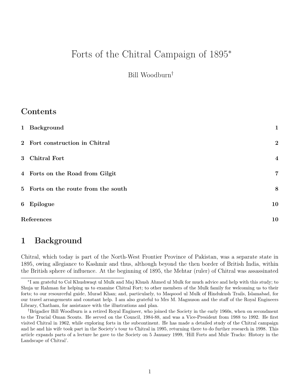 Forts of the Chitral Campaign of 1895∗