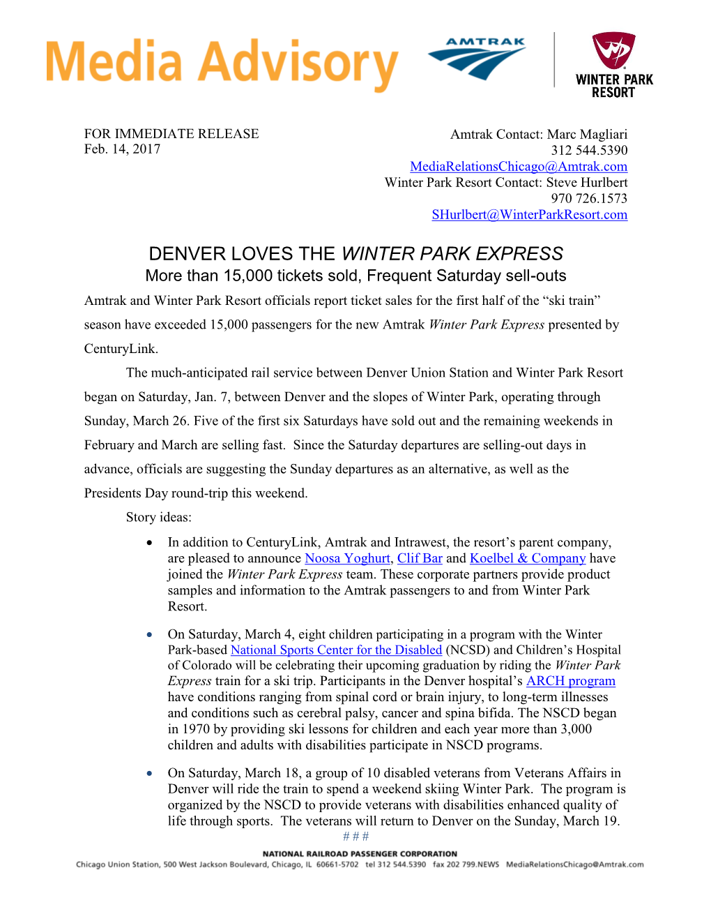 Denver Loves the Winter Park Express