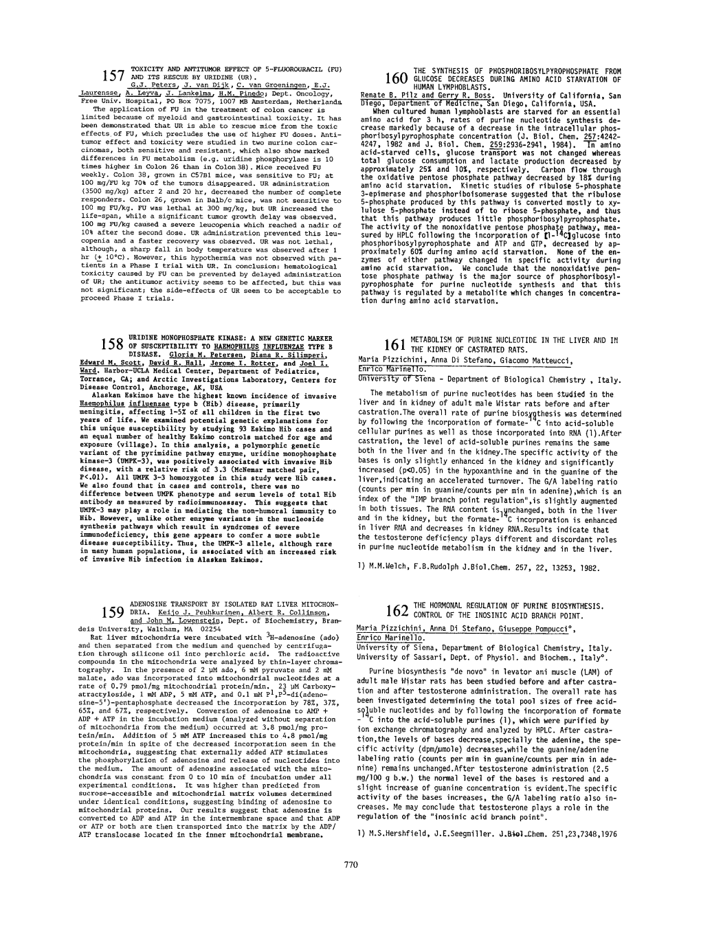 The Synthesis of Phosphoribosylpyrophosphate from 157 and Its Rescue by Uridine (Ur)