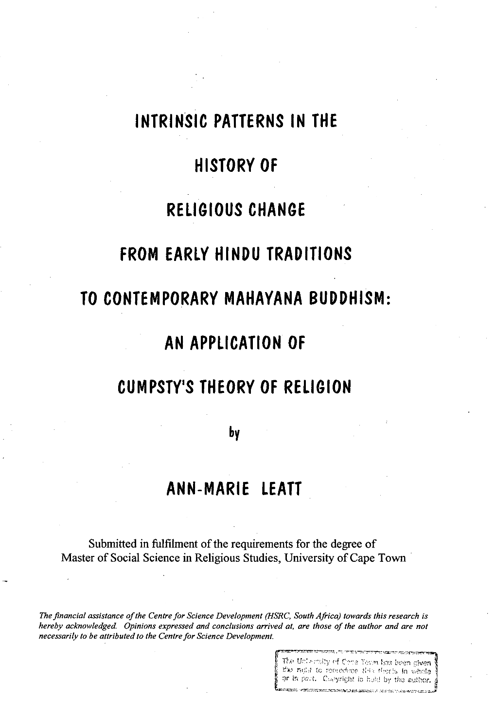 Intrinsic Patterns in the History of Religious Change from Early Hindu