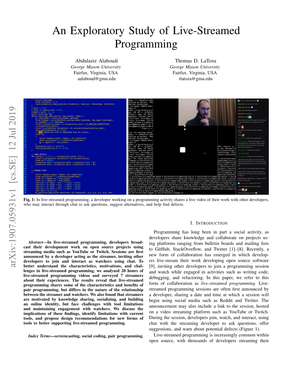 An Exploratory Study of Live-Streamed Programming