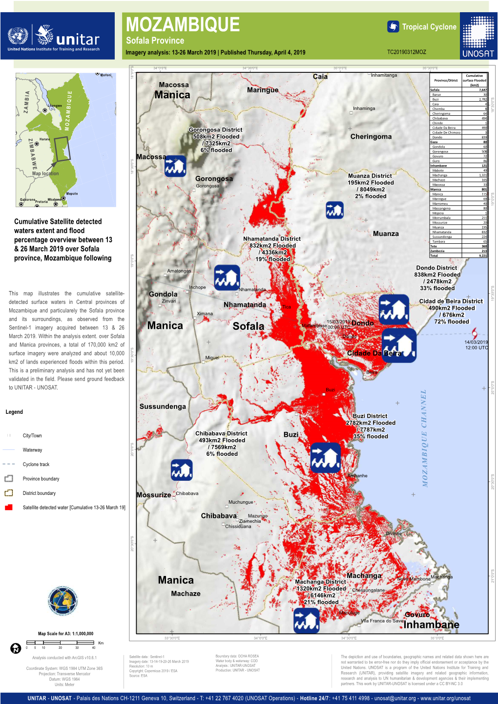 Sofala Province Imagery Analysis: 13-26 March 2019 | Published Thursday, April 4, 2019 TC20190312MOZ S 