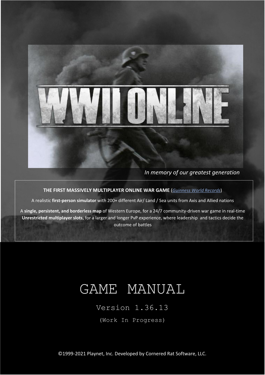 GAME MANUAL Version 1.36.13 (Work in Progress)