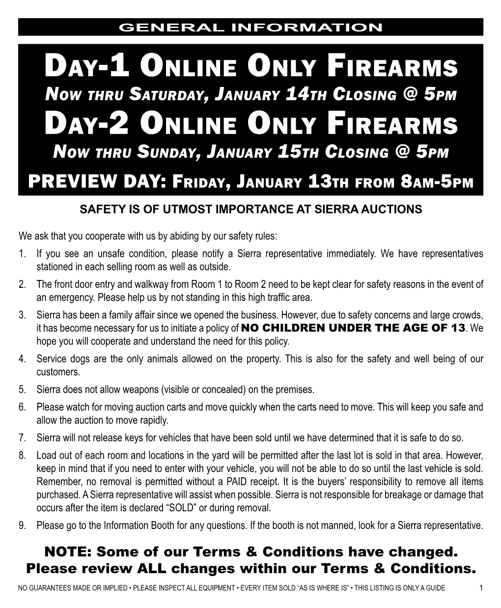 Day-1 Online Only Firearms Day-2 Online