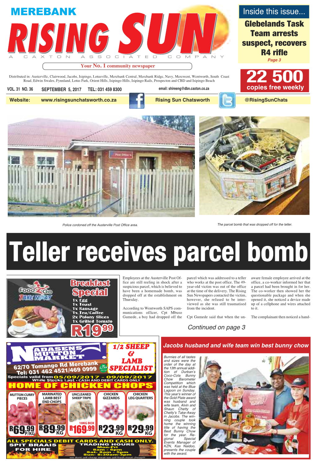 Teller Receives Parcel Bomb