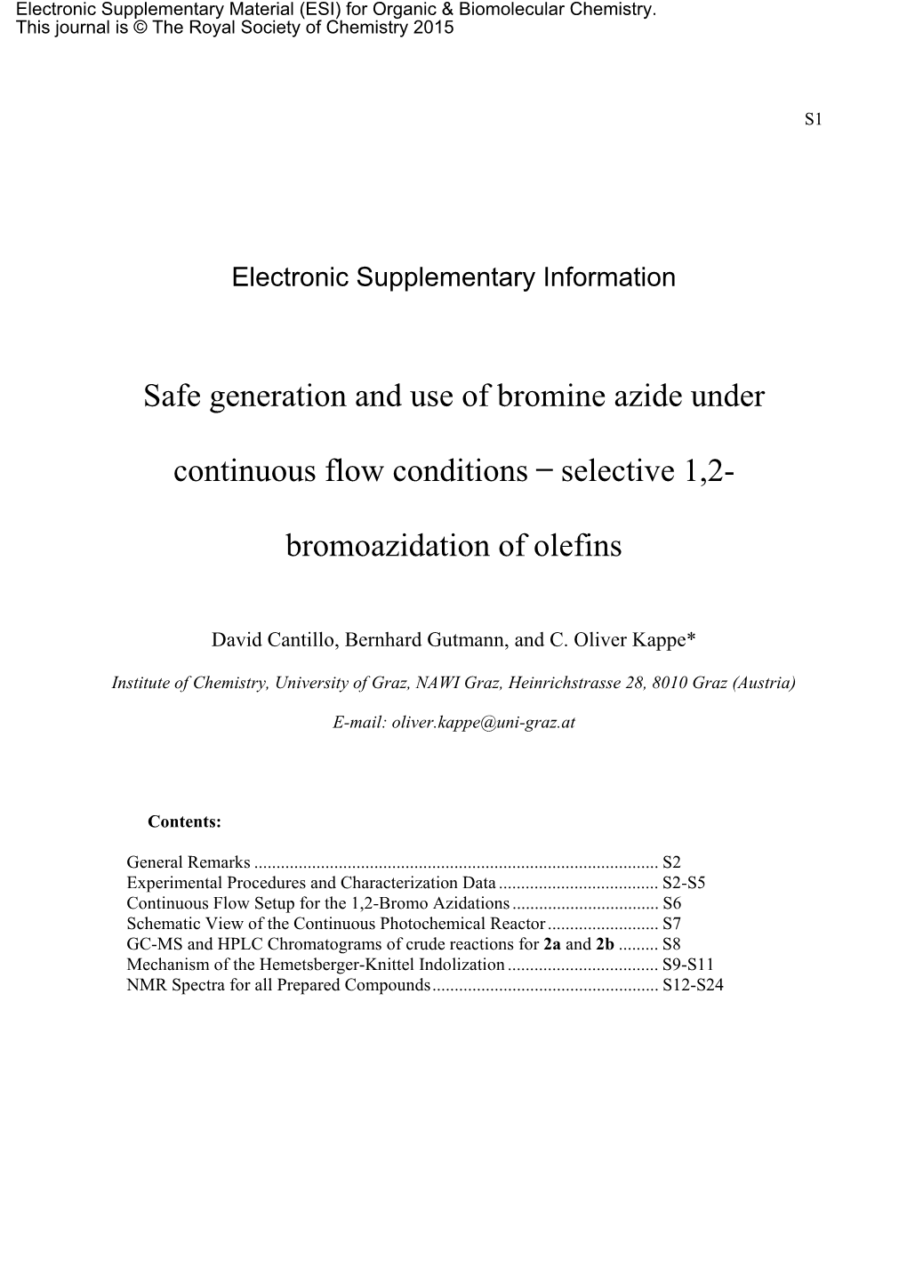 Safe Generation and Use of Bromine Azide Under Continuous Flow