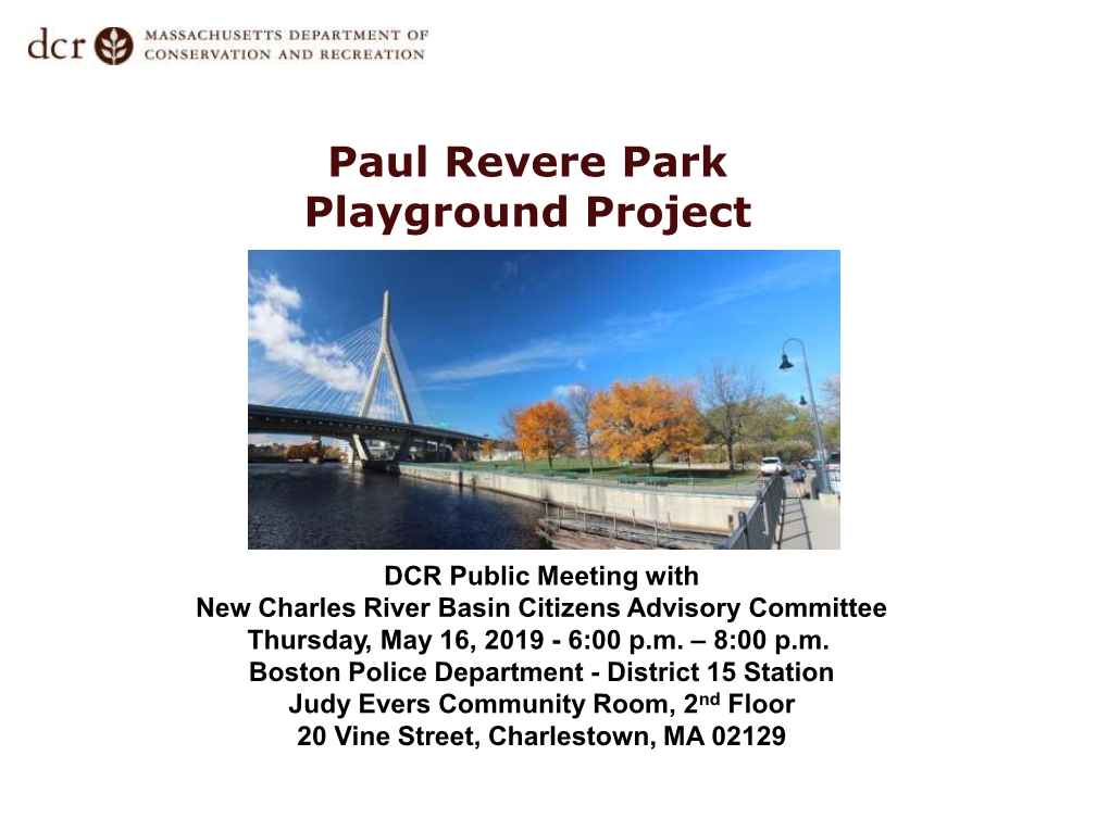 Paul Revere Park Playground Project