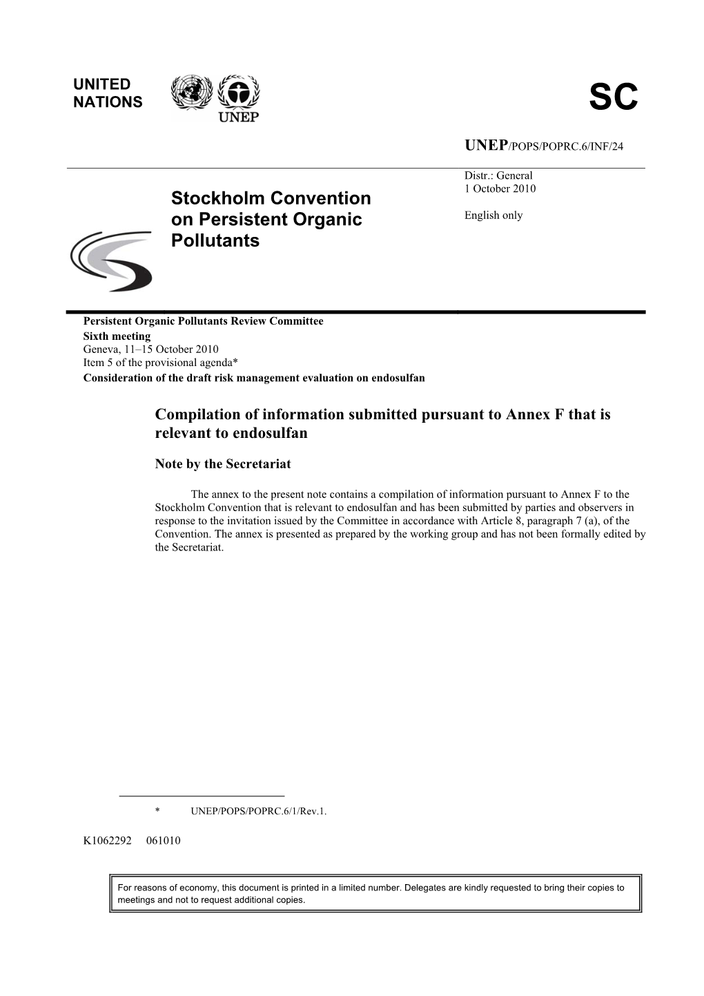 Stockholm Convention on Persistent Organic Pollutants