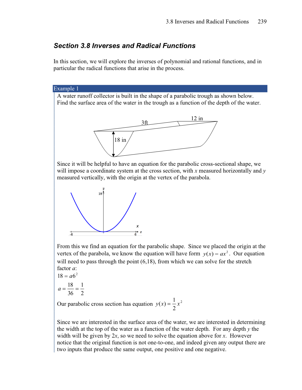 Section 3.8 Inverses and Radical Functions
