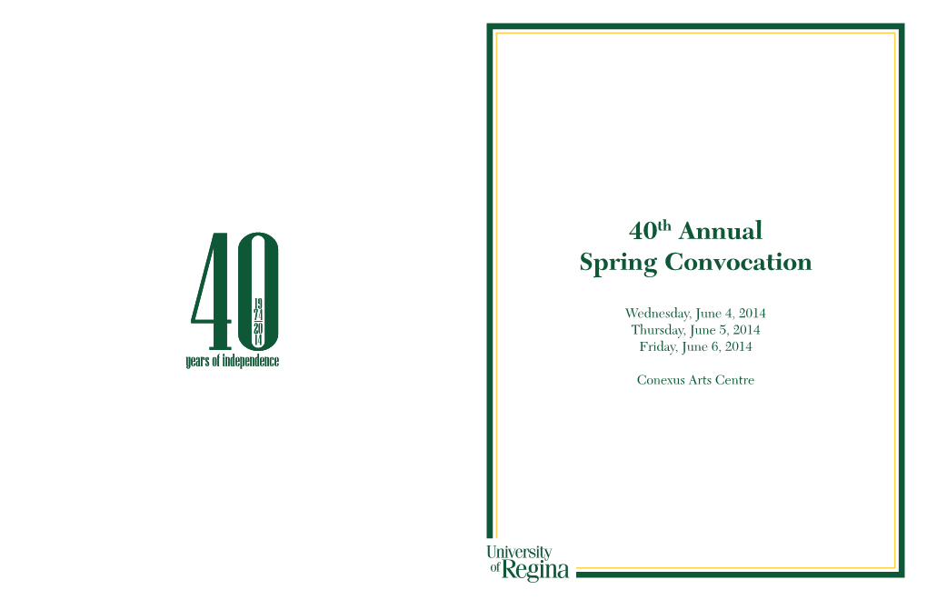 40Th Annual Spring Convocation