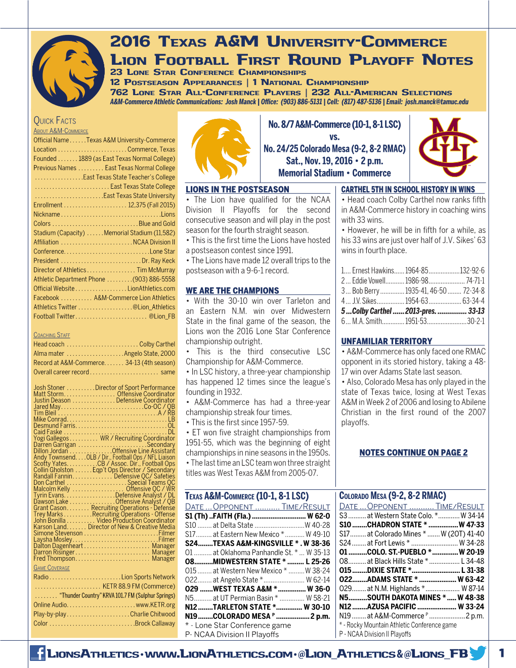 2016 Texas A&M University-Commerce