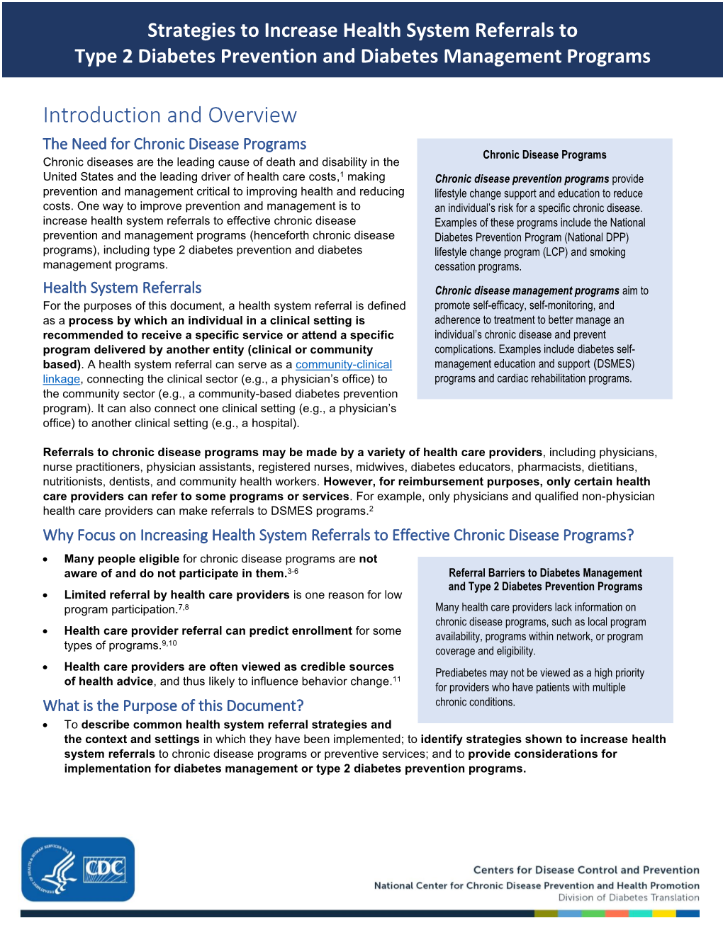 Strategies to Increase Health System Referrals to Type 2 Diabetes Prevention and Diabetes Management Programs