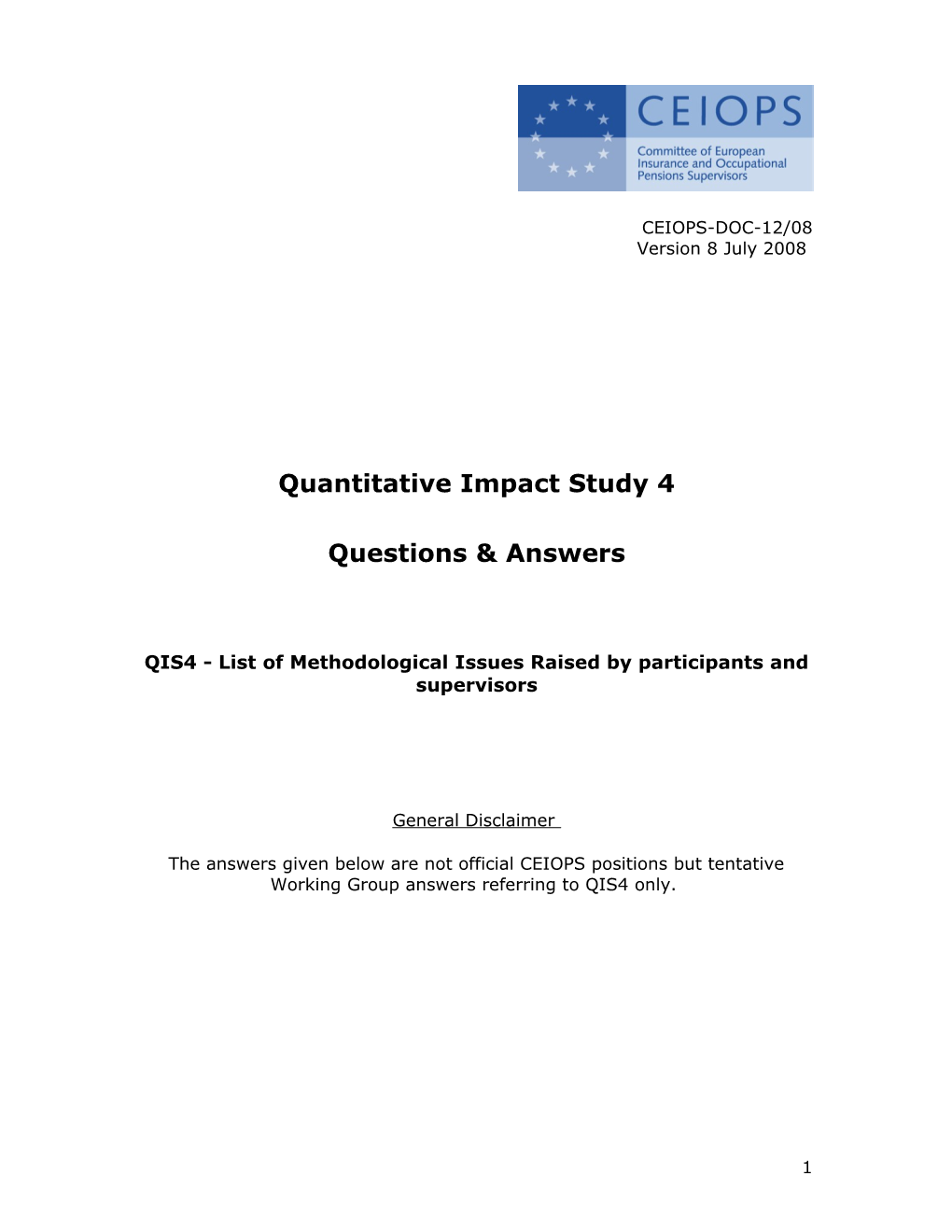 Questions and Answers Document (Updated Version 8 July)