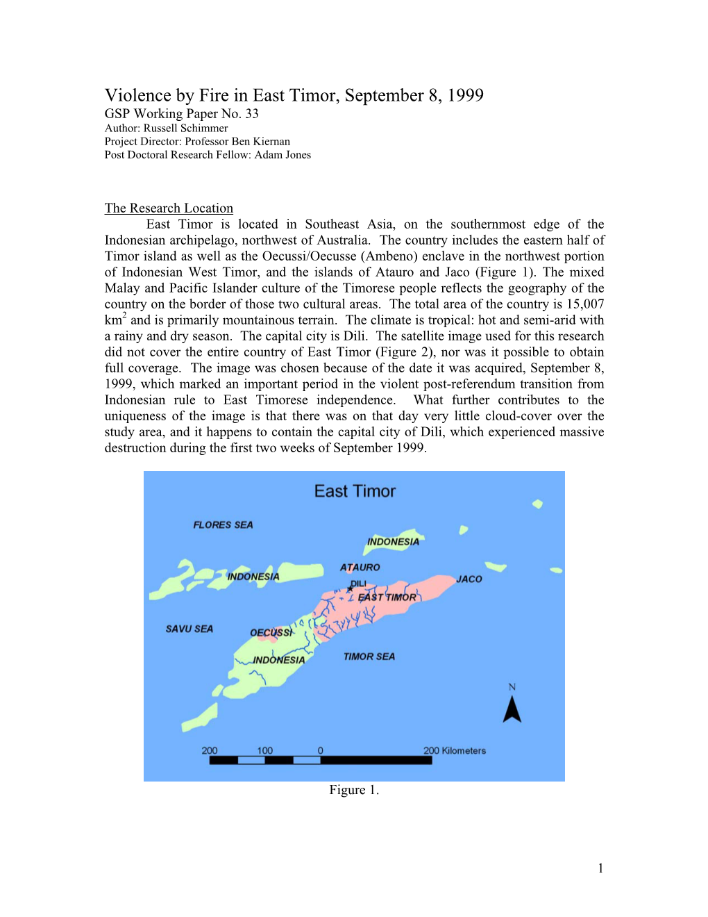 East Timor, September 8, 1999 GSP Working Paper No