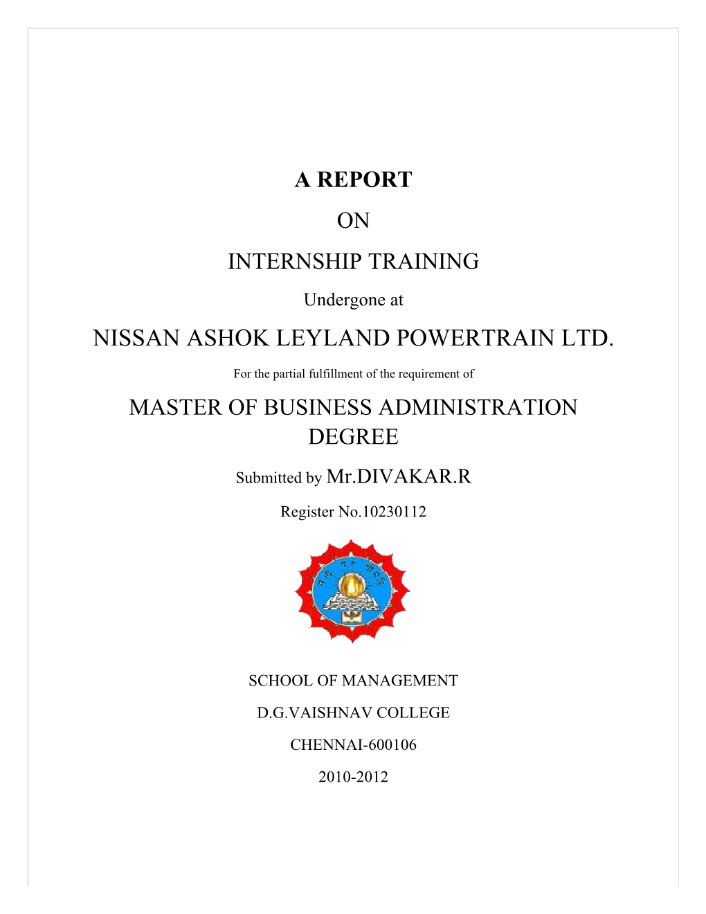 Nissan Ashok Leyland Powertrain Ltd