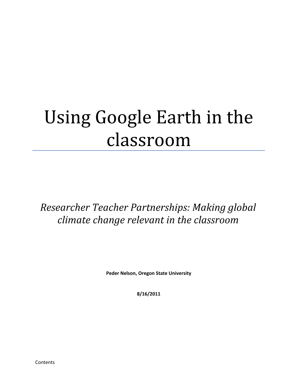 Using Google Earth In The Classroom