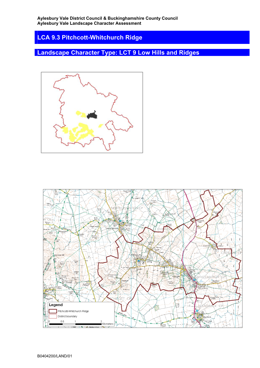 LCA 9.3 Pitchcott-Whitchurch Ridge Landscape Character Type
