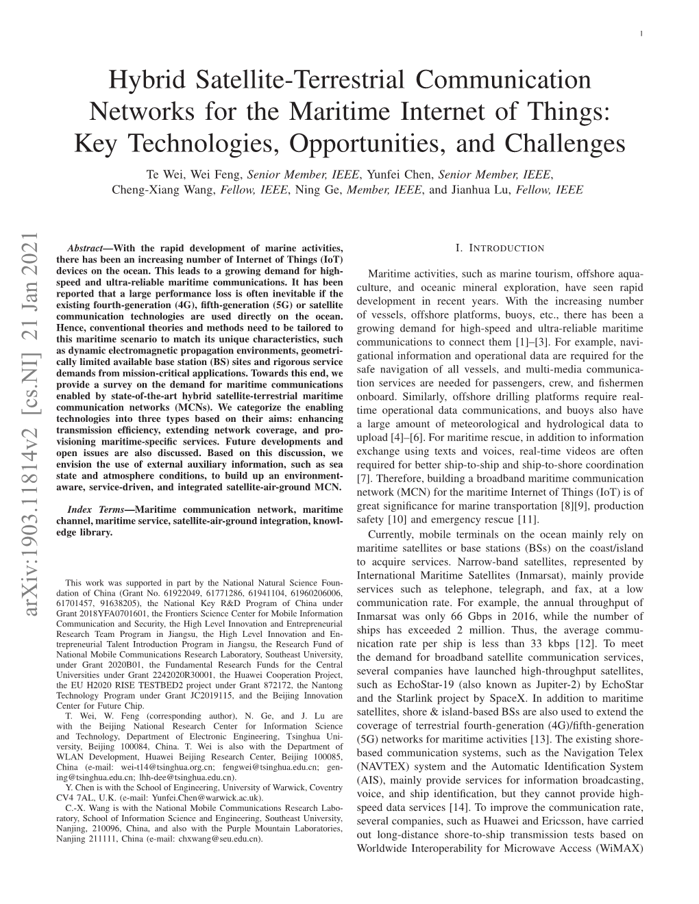 Hybrid Satellite-Terrestrial Communication Networks For