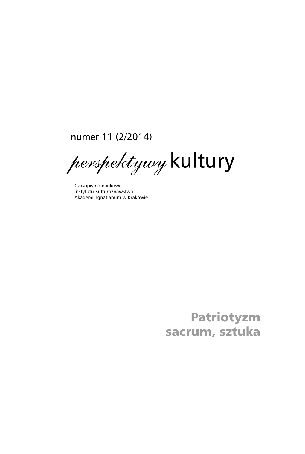 Perspektywykultury@Ignatianum.Edu.Pl •