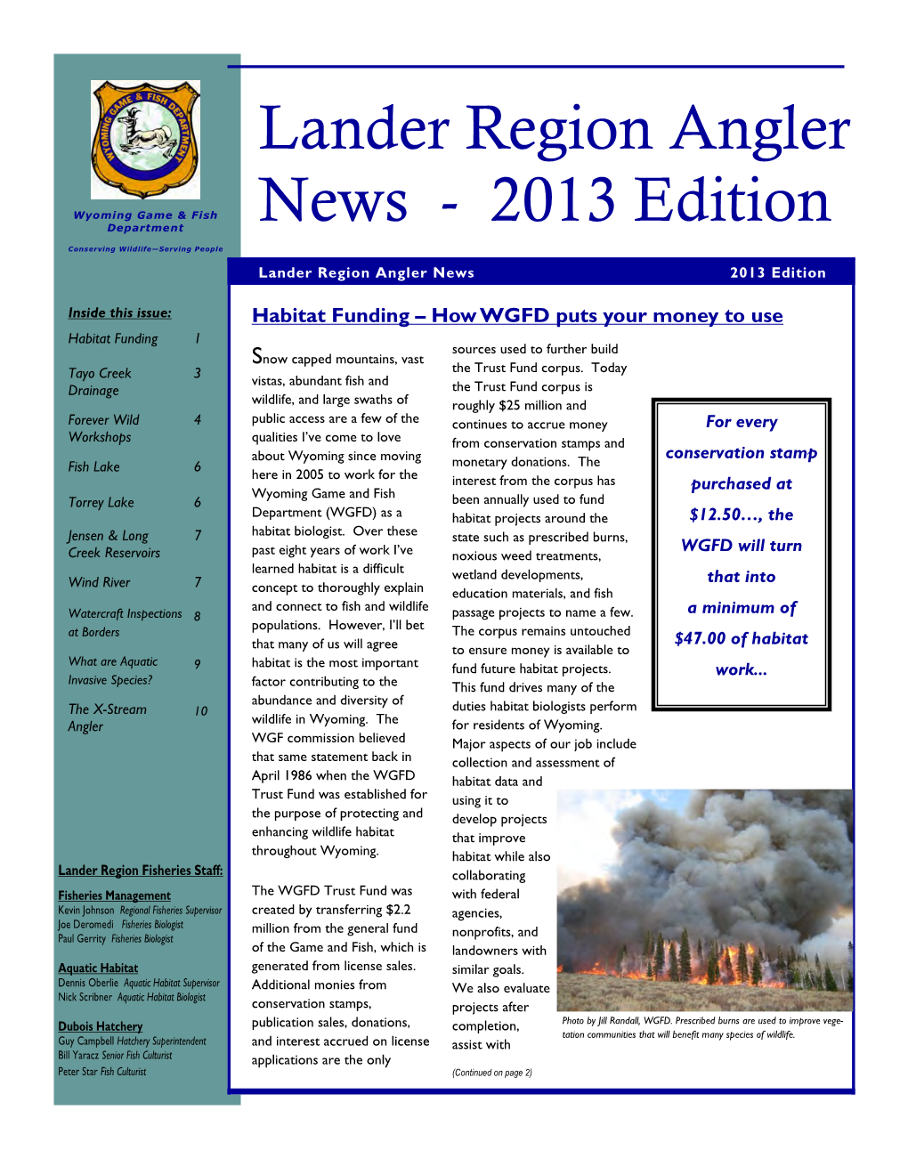 Lander Region Angler News 2013 Edition