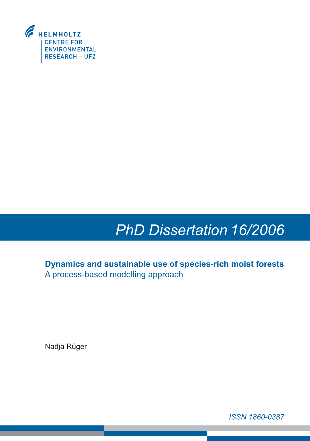 Dynamics and Sustainable Use of Species-Rich Moist Forests a Process-Based Modelling Approach