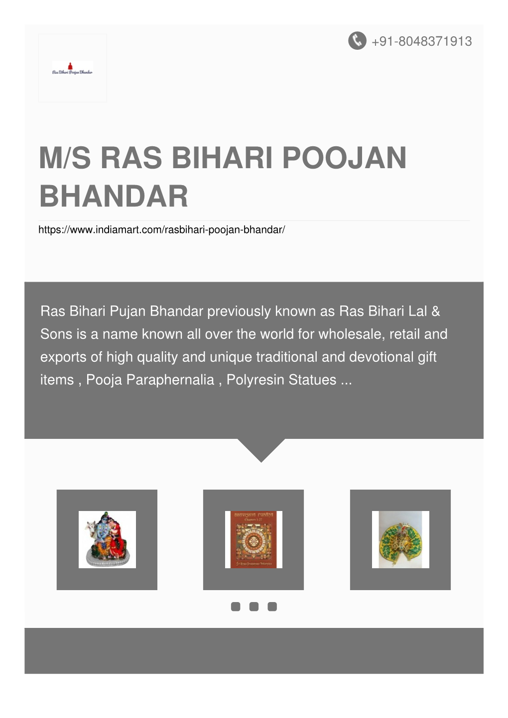 M/S Ras Bihari Poojan Bhandar