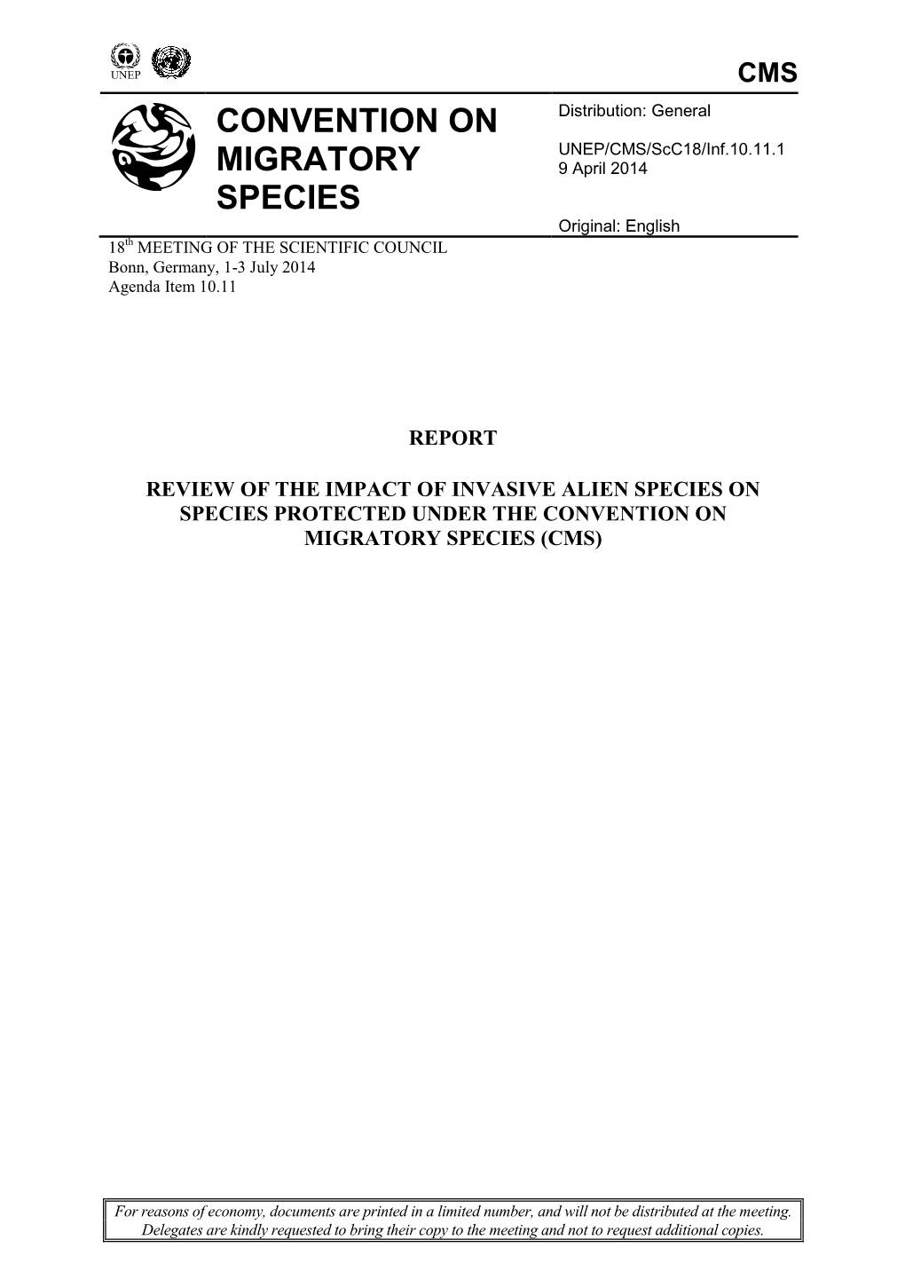 Report: Review of the Impact of Invasive Alien Species on Species