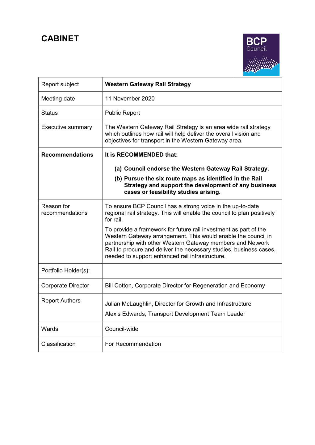 Western Gateway Rail Strategy PDF 228 KB