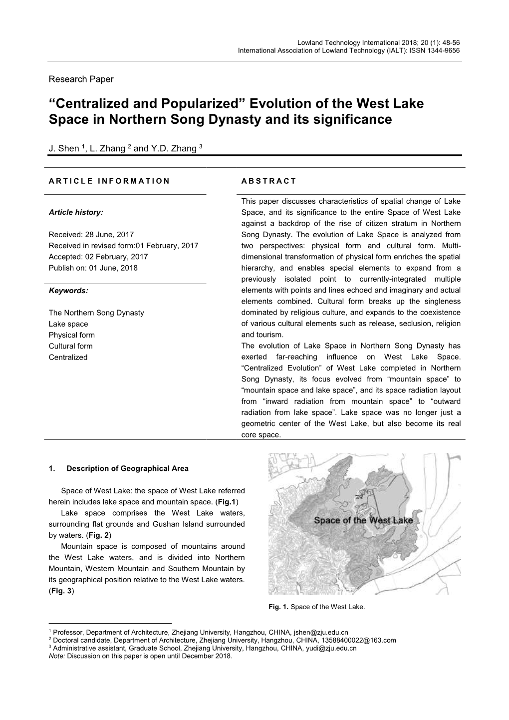 Evolution of the West Lake Space in Northern Song Dynasty and Its Significance