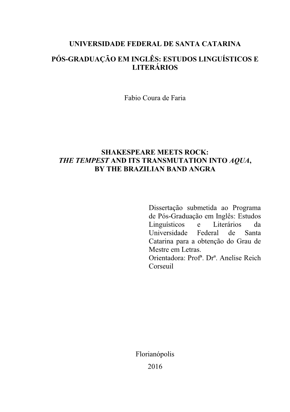 ESTUDOS LINGUÍSTICOS E LITERÁRIOS Fabio Coura De Faria