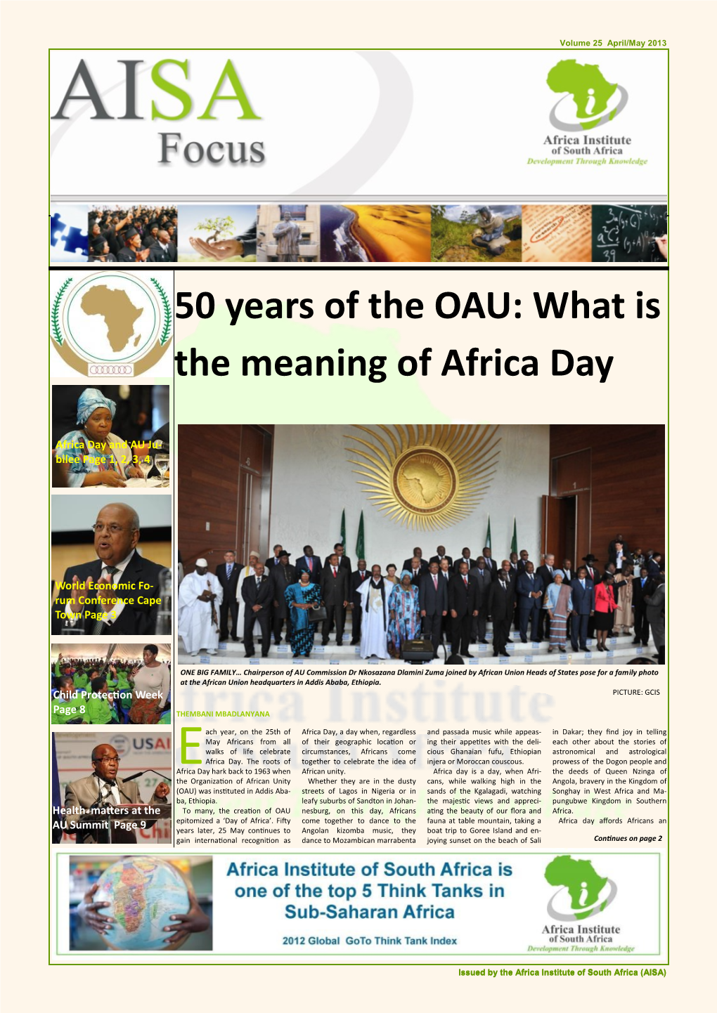 50 Years of the OAU: What Is the Meaning of Africa Day