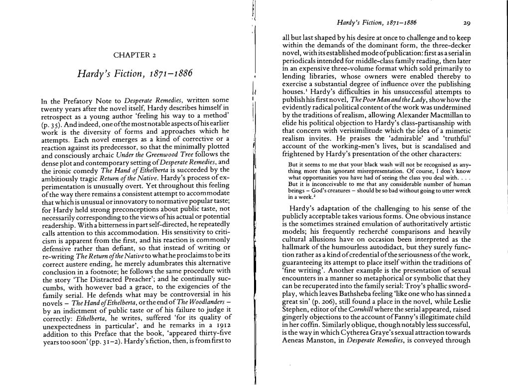 Hardy's Fiction, 1871-1886 29