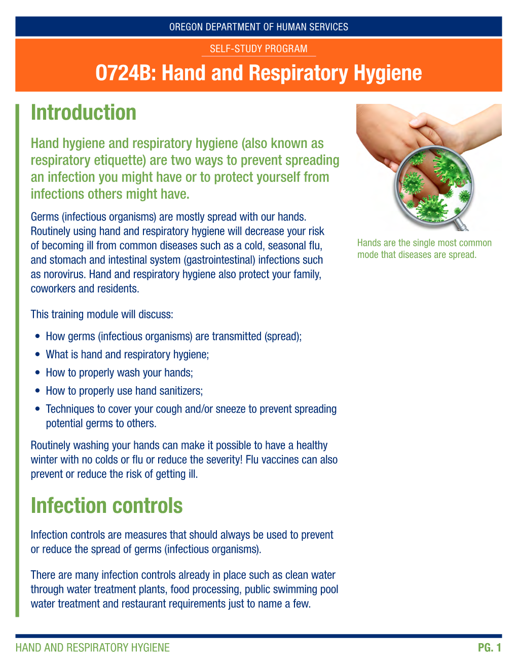 Hand and Respiratory Hygiene Introduction Infection Controls