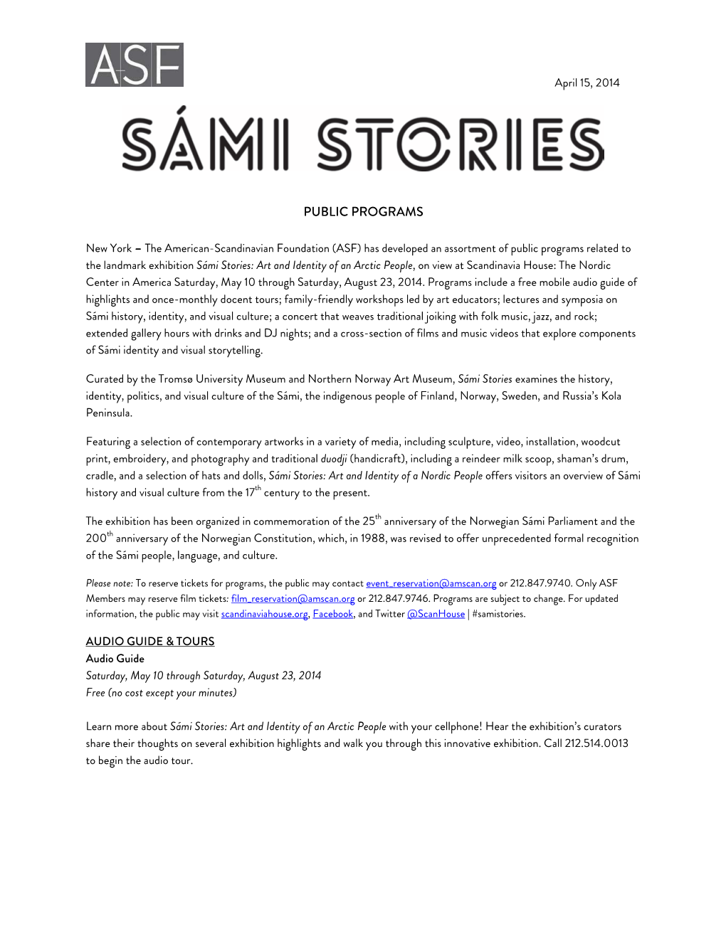Sámi Stories Public Programs Release