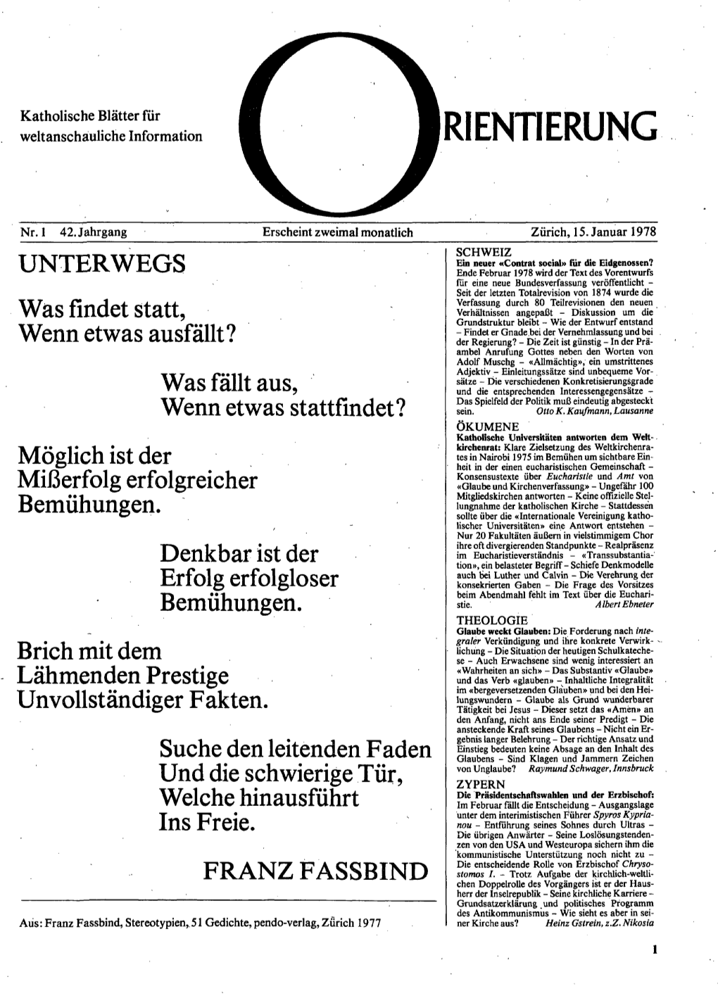 Jahrgang 42 Heft 01 Datum 15.01.1978