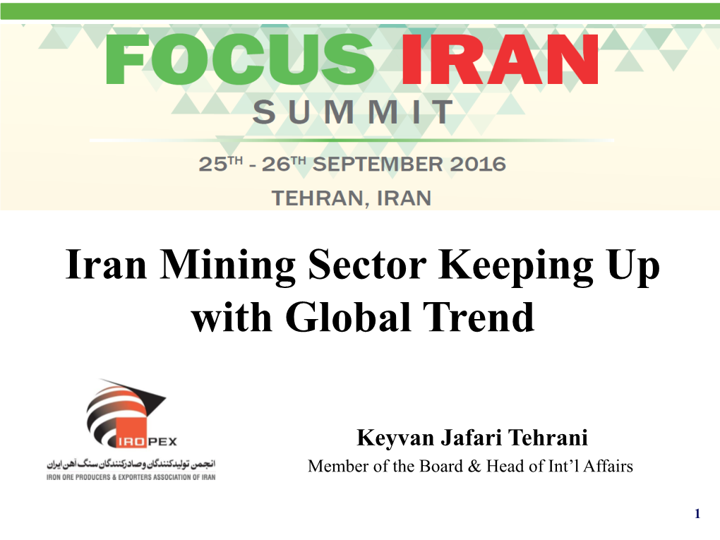 Iran Mining Sector Keeping up with Global Trend