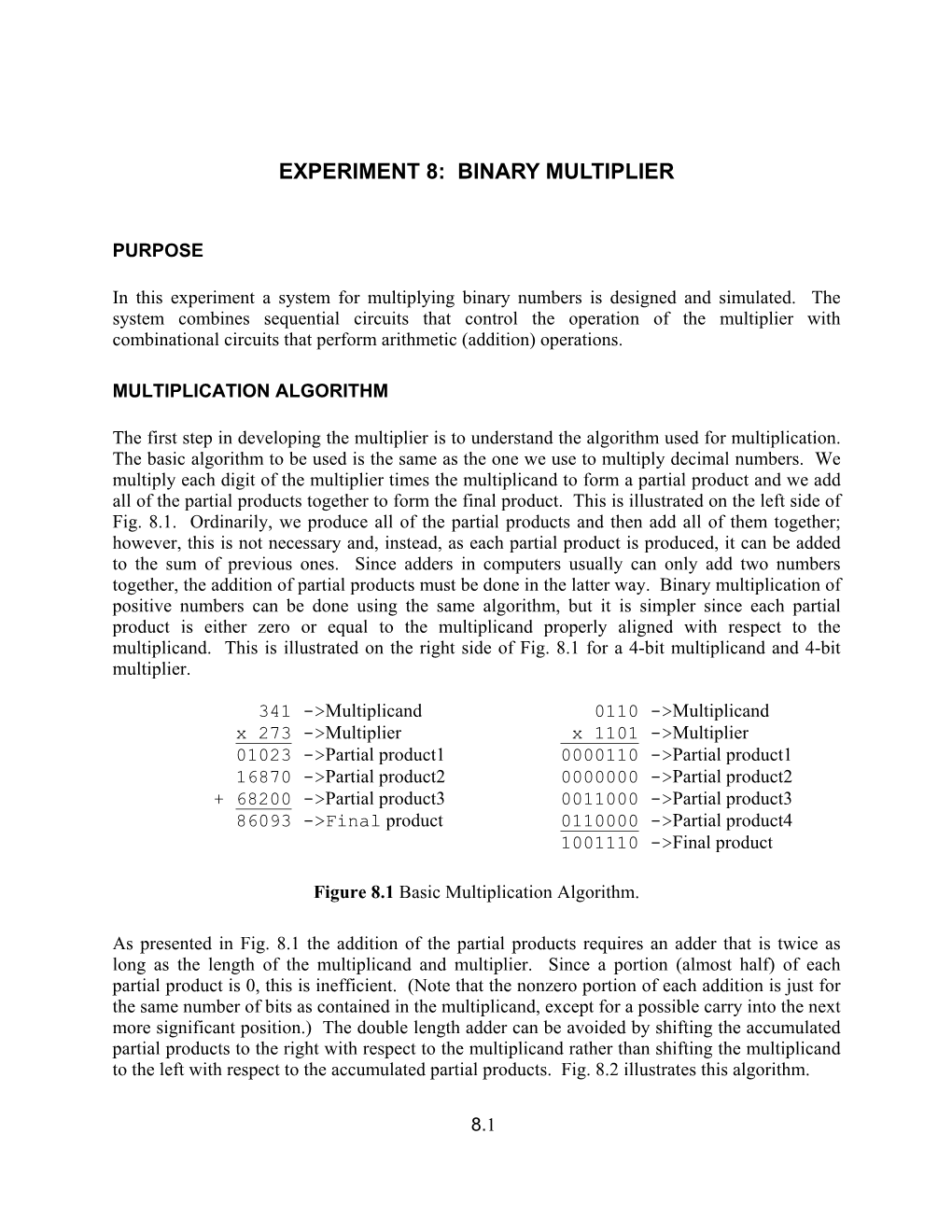Experiment 8: Binary Multiplier