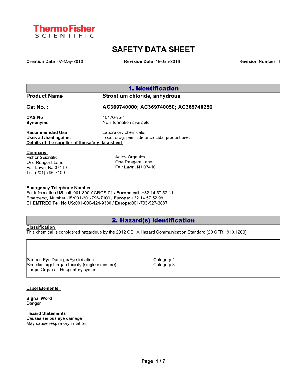 Safety Data Sheet