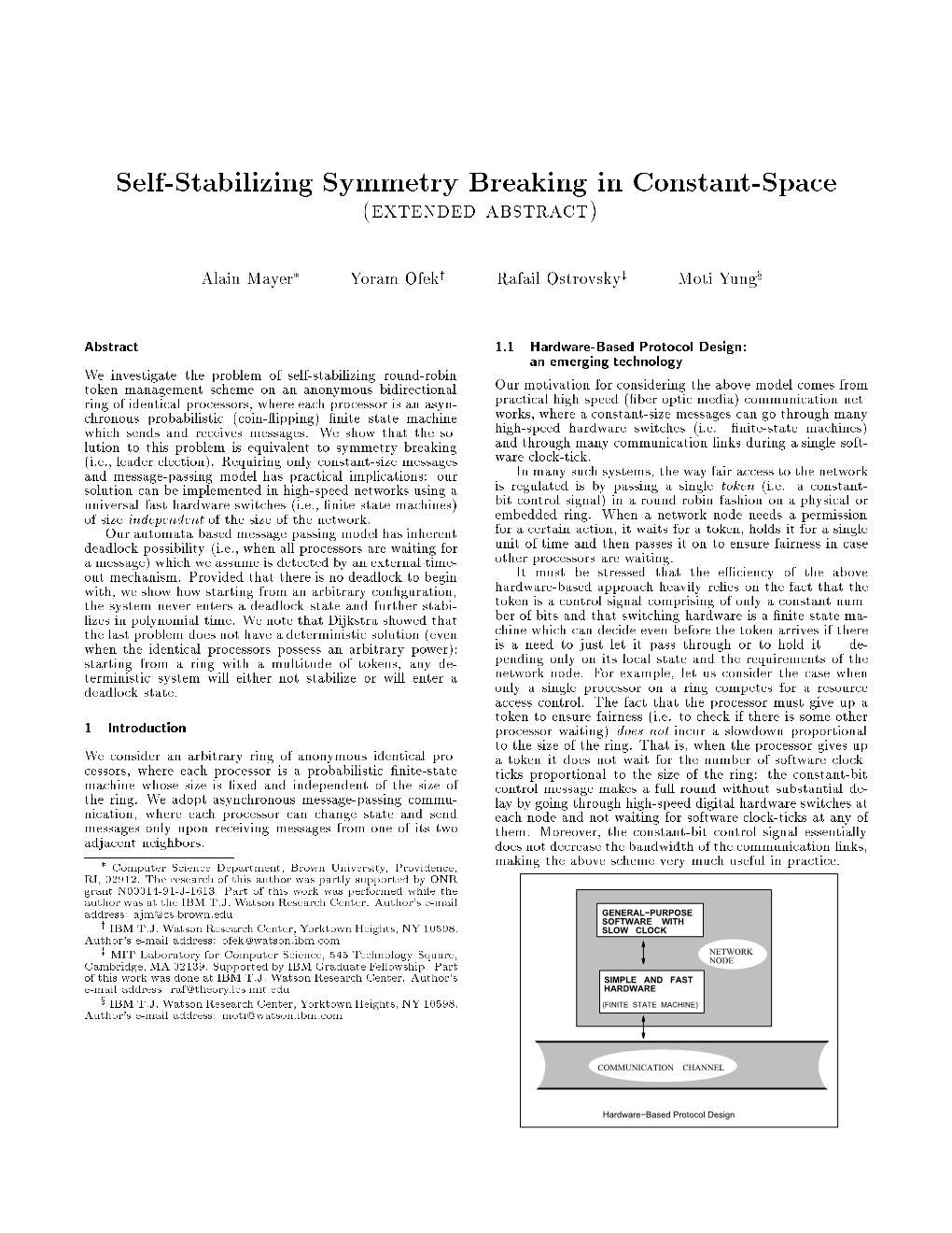 Self-Stabilizing Symmetry Breaking in Constant-Space
