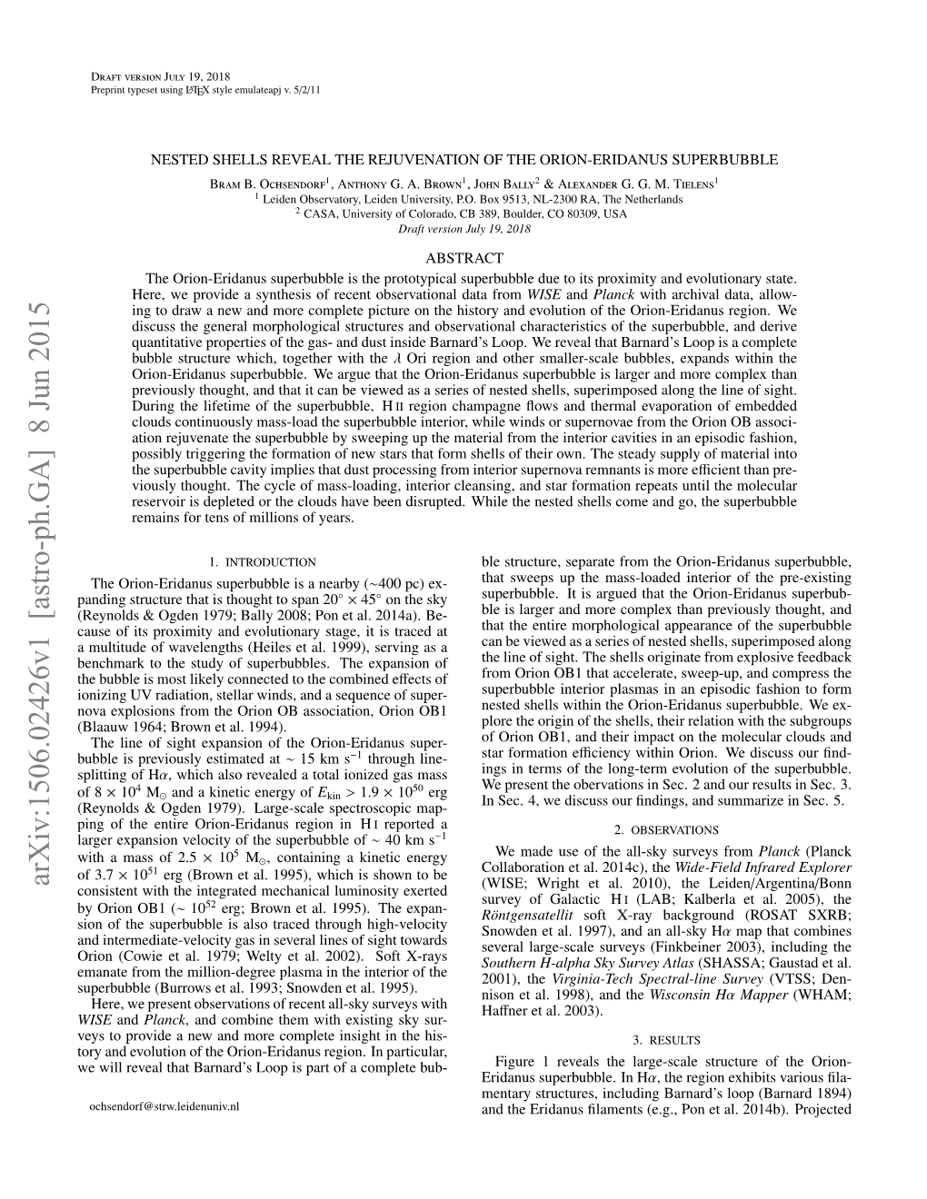 NESTED SHELLS REVEAL the REJUVENATION of the ORION-ERIDANUS SUPERBUBBLE Bram B