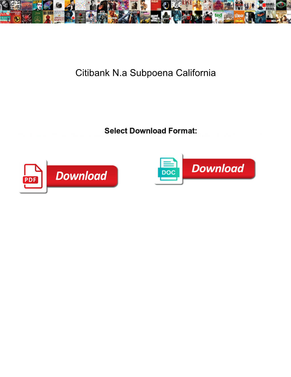 Citibank N.A Subpoena California