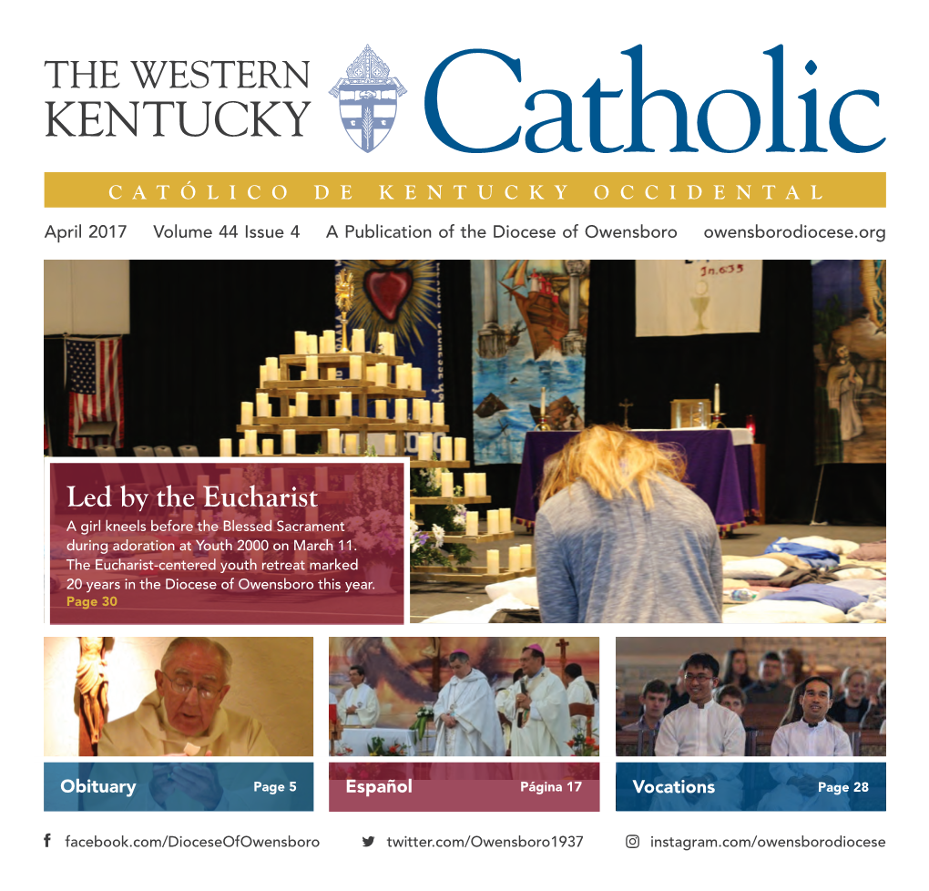 Led by the Eucharist a Girl Kneels Before the Blessed Sacrament During Adoration at Youth 2000 on March 11