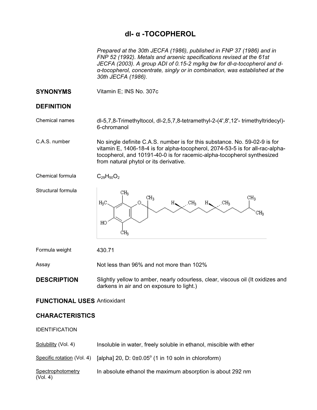 Dl- Α -TOCOPHEROL