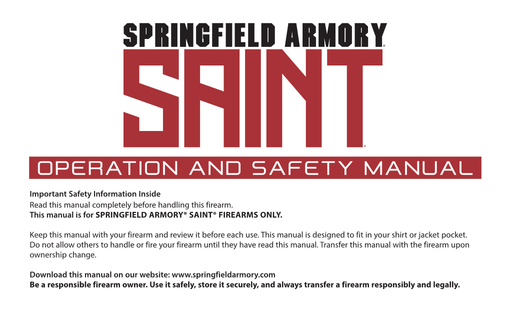 Operation and Safety Manual