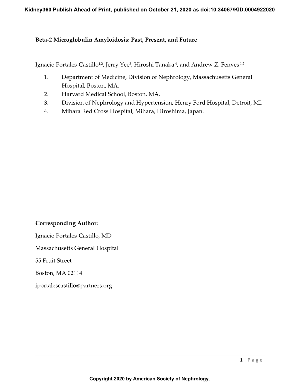 Beta-2-Microglobulin Amyloidosis: Past, Present and Future