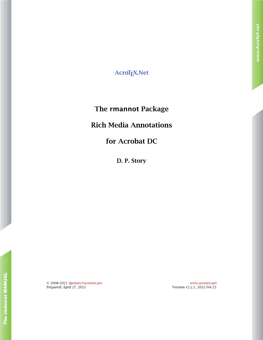 The Rmannot Package: Rich Media Annotations for Acrobat DC