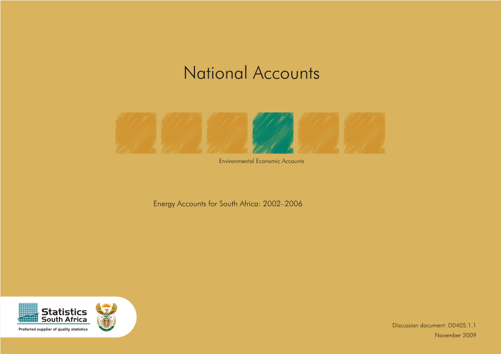 National Accounts, Energy Accounts for South Africa