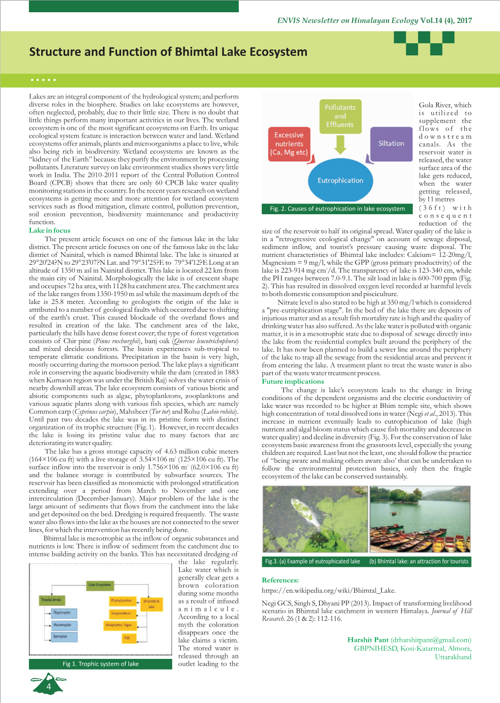 Structure and Function of Bhimtal Lake Ecosystem Harshit Pant