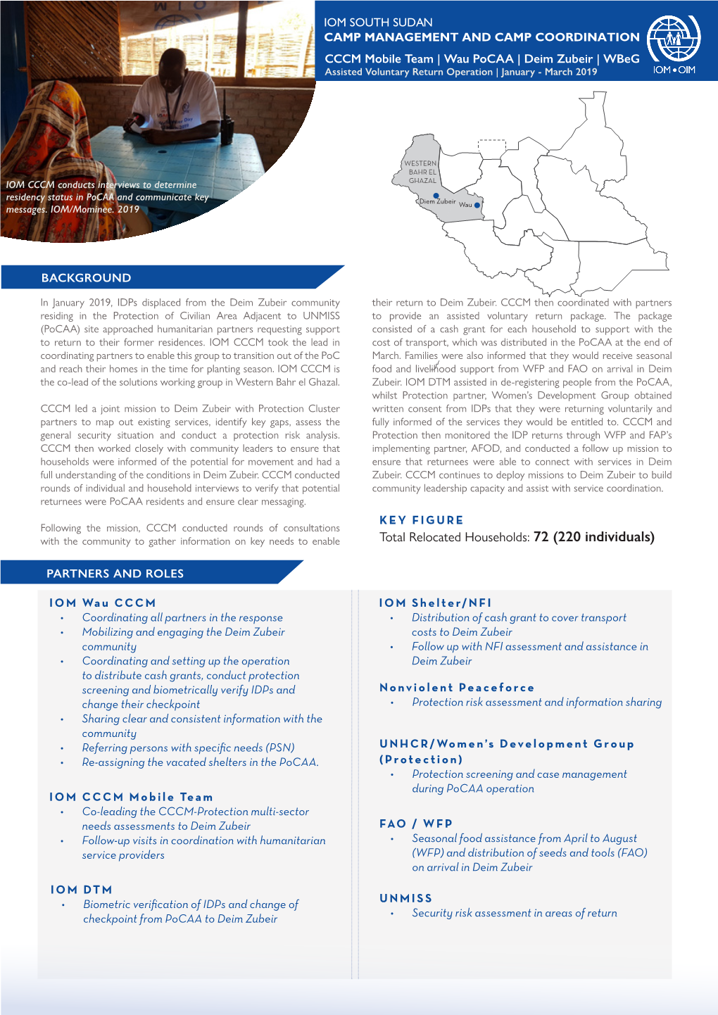 Total Relocated Households: 72 (220 Individuals)