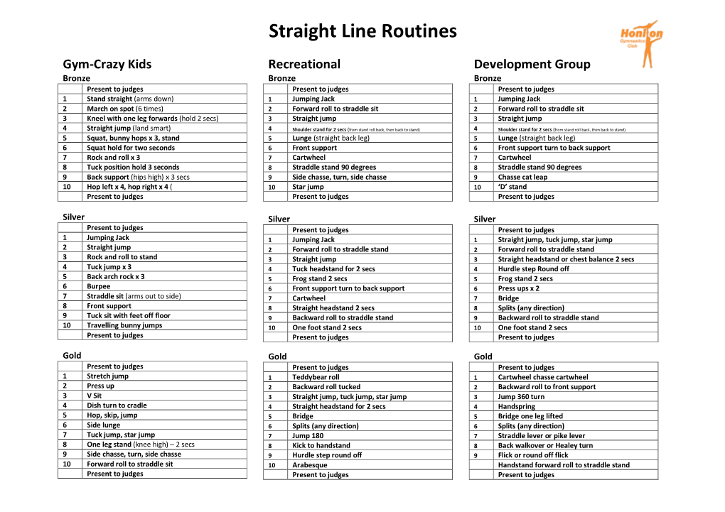 Straight Line Routines